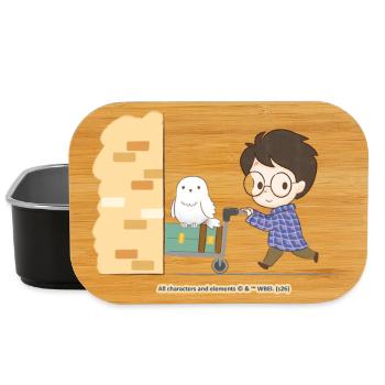 Harry Potter Gleis 9 ¾ Harry Mit Wagen Und Hedwig - Lunch Box - Schwarz - Vorne