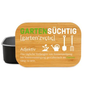 Gartensüchtig: Pflanzenliebhaber Design - Lunch Box - Schwarz - Vorne