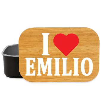 T-Shirt Ich liebe Emilio T-Shirt Geschenkidee - Lunch Box - Schwarz - Vorne
