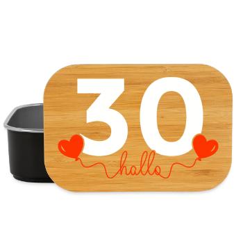 Hallo 30 Geburtstag 30er Geschenkidee Jahre Herz - Lunch Box - Schwarz - Vorne