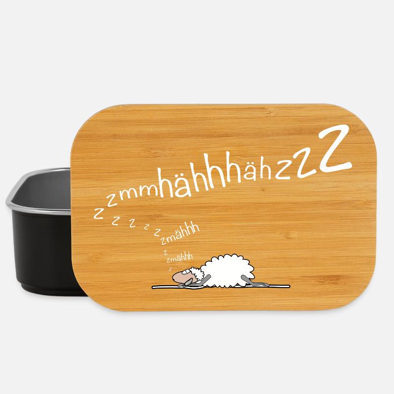 Schaf schläft - schnarcht - Wortspiel - Lunch Box - Schwarz