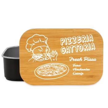 Funny Pizza Box Cat - Pizzeria Gottoria - Lunch Box - black - Front