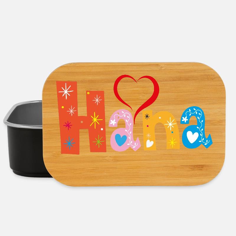 Personalisierter Hana-Name - Lunch Box - Schwarz