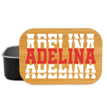 Adelina t-shirt stacked text gift t-shirt - Lunch Box - black - Front