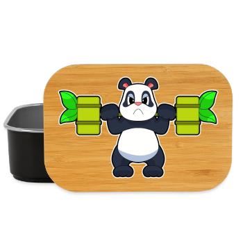 Panda Bodybuilder Barbell Bodybuilding - Boîte à goûter - noir - Devant