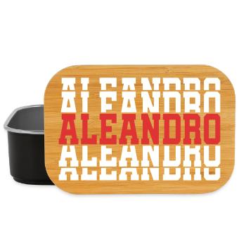 t-shirt Aleandro t-shirt gift stacked text - Lunch Box - black - Front