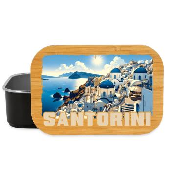 Santorin, Grèce, océan, volcan Akrotiri - Boîte à goûter - noir - Devant