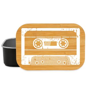 Musik Kassette retro Klassiker vintage Logo Symbol - Lunch Box - Schwarz - Vorne