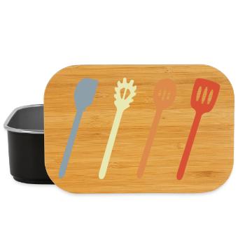 Cooking spoon sketch - Lunch Box - black - Front