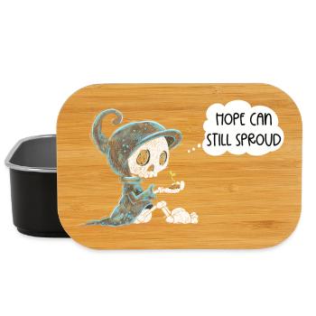 Skelett Hält Pflanze Hoffnung Entstehung Spruch - Lunch Box - Schwarz - Vorne