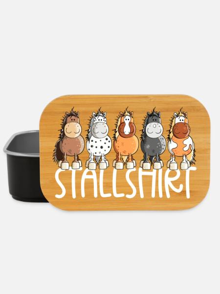 Drolliges Pferde Stallshirt Pferdestall - Lunch Box - Schwarz