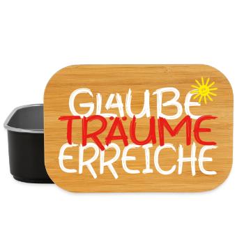 Glaube, Träume, Erreiche – Motivationsspruch - Lunch Box - Schwarz - Vorne
