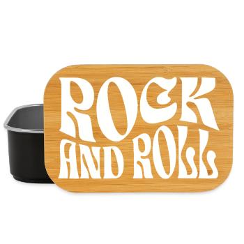Retro Rock Typographic Print - Lunch Box - black - Front