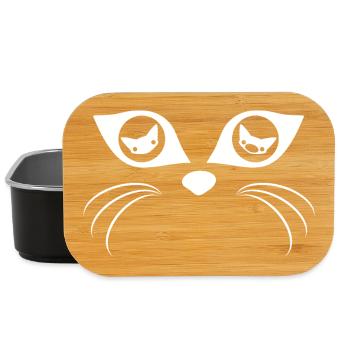 Yeux de chat (blancs) - Boîte à goûter - noir - Devant