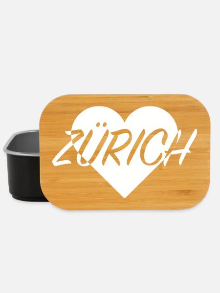 I LOVE ZURICH Heart Pattern - Lunch Box - black
