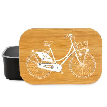 Illustration des lignes rétro de Holland Bicycle - Boîte à goûter - noir - Devant