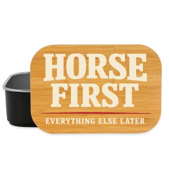 Horses Lifestyle Equestrian Identity Proud Horse - Lunch Box - black - Front