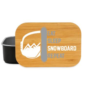 Snowboarding Snowboarder Eat sleep snowboard  - Lunch Box - black - Front