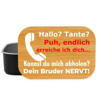 Hello aunt, your brother is annoying! Funny godmother - Lunch Box - black - Front