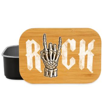 Symbole de la musique rock drôle - Boîte à goûter - noir - Devant
