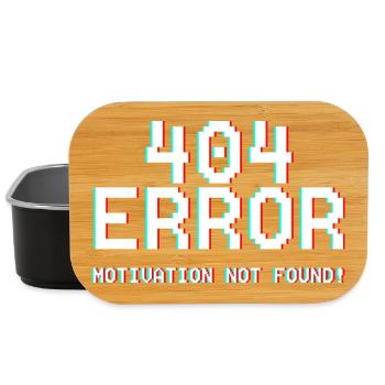 404 Fehler Motiv Glitch-Design - Lunch Box - Schwarz - Vorne