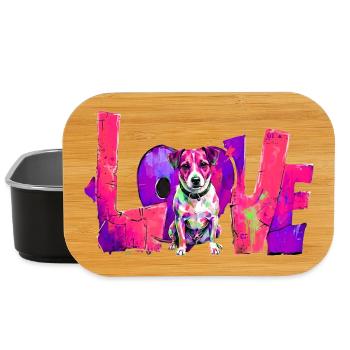 LOVE Gift for Jack Russell Owner Dog Fans - Lunch Box - black - Front