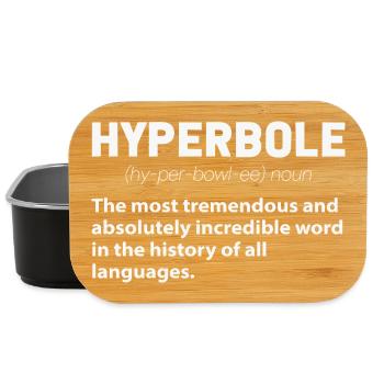 Hyperbole Funny Definition English Teacher Writer  - Lunch Box - black - Front