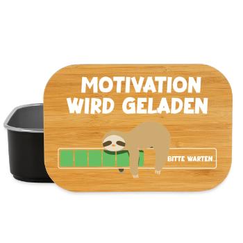 Motivation wird geladen Faultier Faultiermotiv - Lunch Box - Schwarz - Vorne