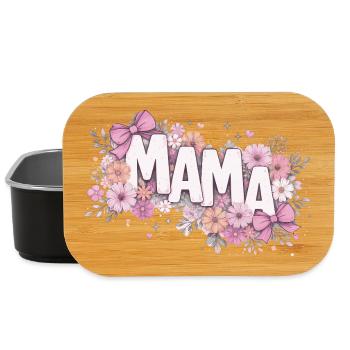 MAMA Fleurs Pastels et Nœuds Roses | Style Chic - Boîte à goûter - noir - Devant