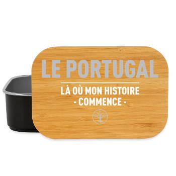 Le Portugal La Ou Mon Histoire Commence T-Shirt... - Boîte à goûter - noir - Devant