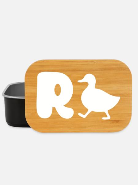 Der Buchstabe R und die Zeichnung einer Ente bilde - Lunch Box - Schwarz