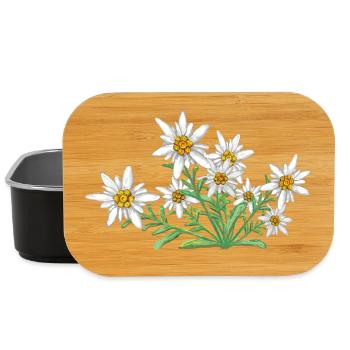 Das Edelweiss, Blume der Alpen, Blume der Schweiz - Lunch Box - Schwarz - Vorne
