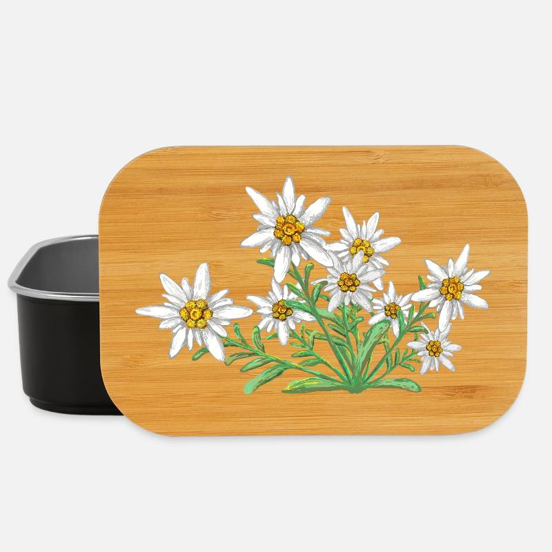 L’Edelweiss, Fleur des Alpes, Fleur de Suisse - Boîte à goûter - noir