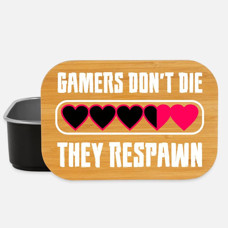 Gamers Dont Die They Respawn Spruch - Lunch Box - Schwarz