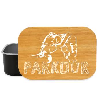 backflip somersault parkour freerunning icon graphic - Lunch Box - black - Front
