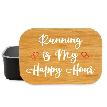 Laufen ist meine Happy Hour - Lunch Box - Schwarz - Vorne