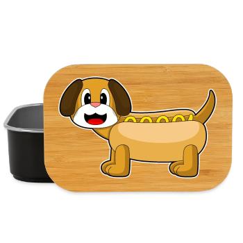 Hot-dog de chien - Boîte à goûter - noir - Devant