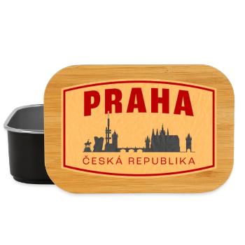 Praha Skyline & ČR Emblem - Lunch Box - Schwarz - Vorne