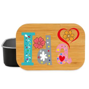 Personalized Ida Name - Lunch Box - black - Front