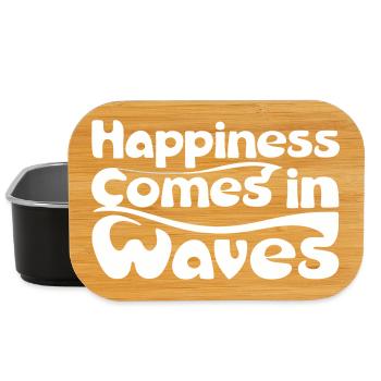 Waves of Happiness in Vintage Style - Lunch Box - black - Front