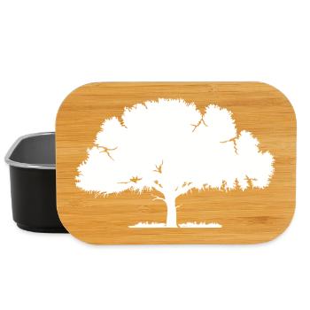 arbre de chêne forêt nature vectorielle illustration icône - Boîte à goûter - noir - Devant