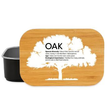 OAK Oaks with Information Nature Conservation Tree Forest - Lunch Box - black - Front