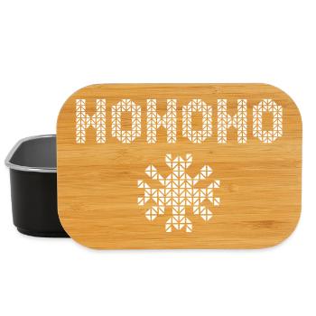 hohoho Snowflake Christmas Pixel Winter Logo - Lunch Box - black - Front