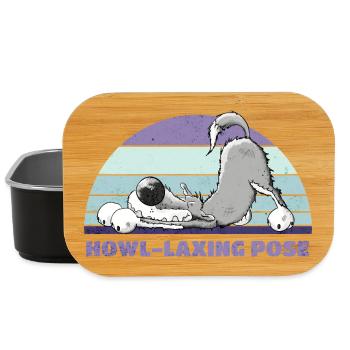Wolf Yoga Howl-Laxing Pose - Lunch Box - Schwarz - Vorne