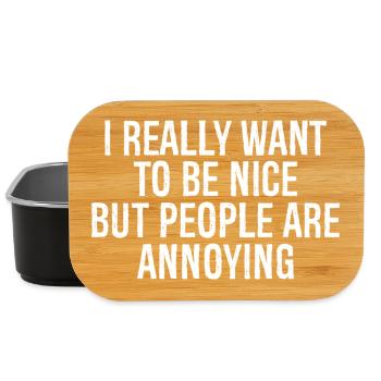 I really want to be nice but people are annoying - Lunch Box - black - Front