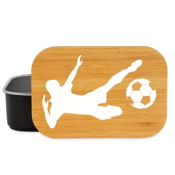 Minimalistische Silhouette Fußballspieler - Lunch Box - Schwarz - Vorne