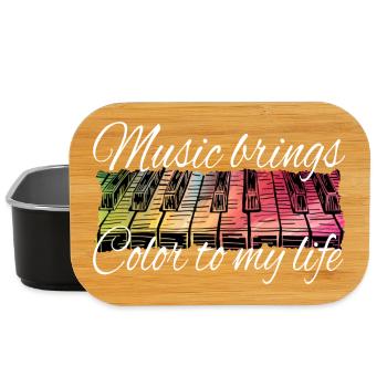Piano - La musique apporte de la couleur dans ma vie - Boîte à goûter - noir - Devant
