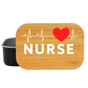 NURSE Heart ECG - Nurse Nurse - Lunch Box - black - Front