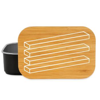Optical Illusion Geometry Minimalist Puzzle - Lunch Box - black - Front