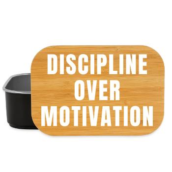 Discipline Over Motivation Success Growth Power - Lunch Box - black - Front